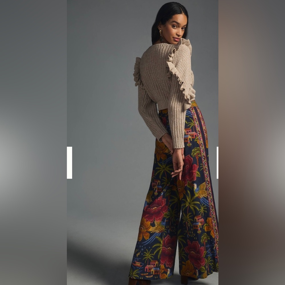FARM RIO PRINTED WIDE-LEG PANTS SIZE S MULTICOLOR NWT SOLD OUT - Picture 5 of 14